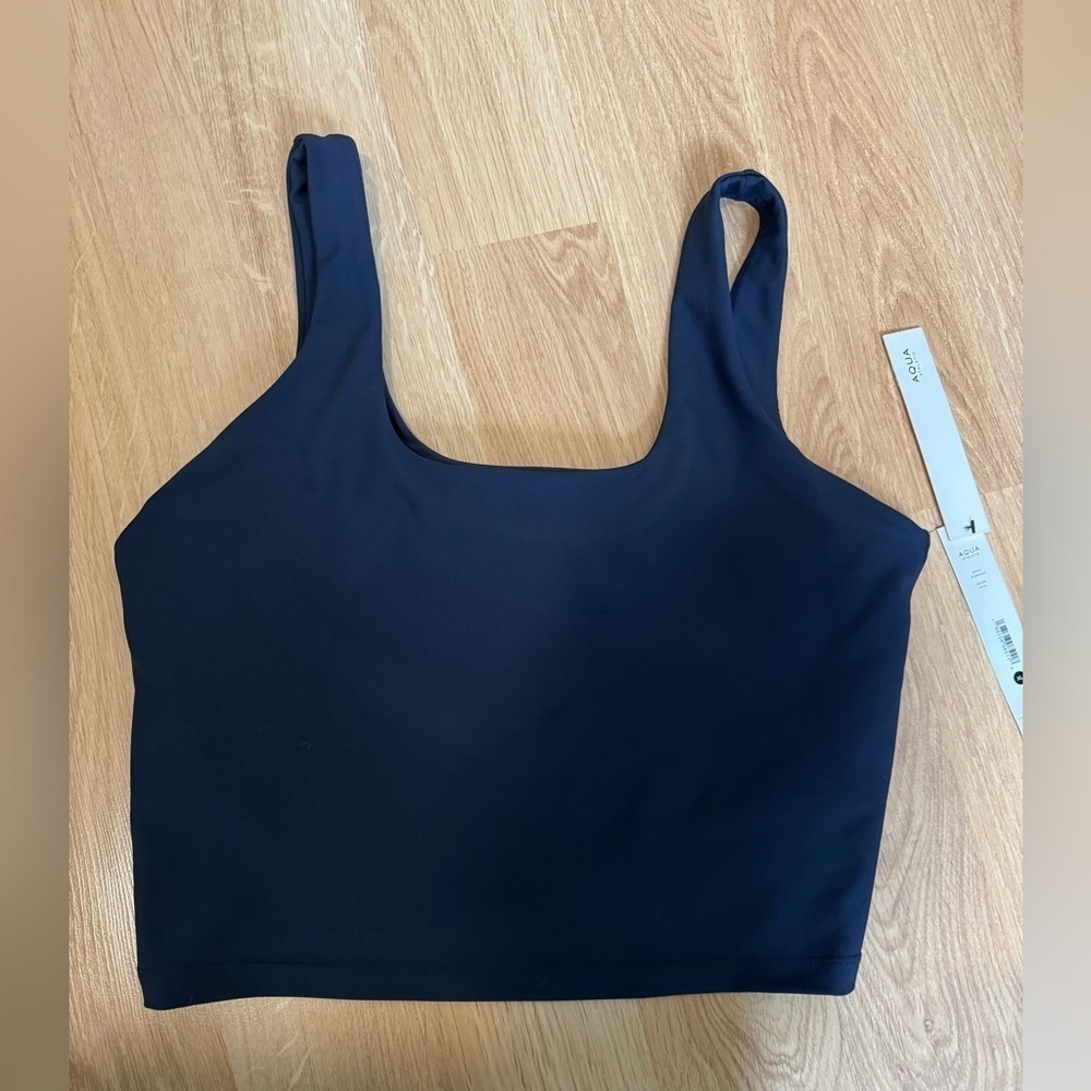 AQUA ATHLETICS Tank w/ Built in Bra Myth Blue Size XL NWT